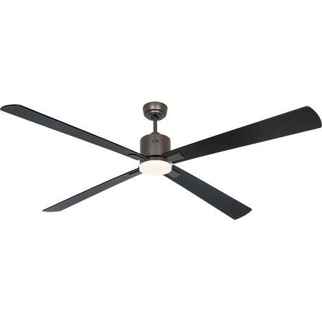Ventilateur de plafond ECO NEO III 180, Bronze - Noir/Teck, Wi-Fi avec éclairage (1/2)