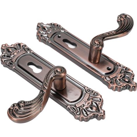 Poignée de porte d'entrée avec serrures à clé, universelle et silencieuse, en alliage d'aluminium, style européen (1/5)