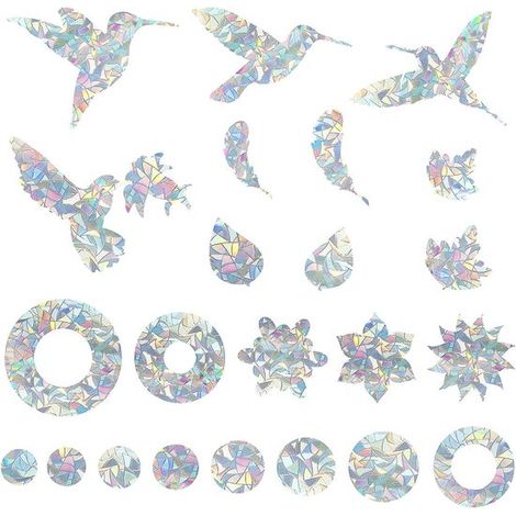 46 autocollants de fenêtre anti-oiseaux pour prévenir les collisions et assurer la sécurité des oiseaux décorations de fenêtre colibri et mesures de protection des oiseaux. (1/5)