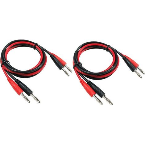 ALLIANDISCâble de Test Électronique 4 mm Banane-Banane 4 Pièces Rouge et Noir (1/4)