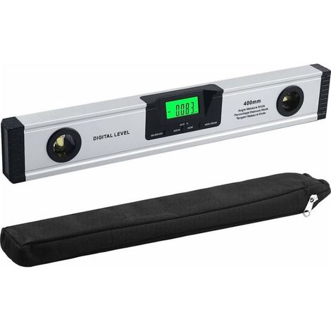 QAZQA 400mm/16inch Niveau à Bulle Numérique avec Indicateur Audio Numérique Spirit Level-Finder Angle en Alliage d'Aluminium avec Base Magnétique Outils de Mesure Angle Jauge Grand Écran LED Clair (1/5)