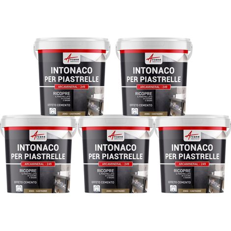 Intonaco per piastrelle del bagno e cucina, su pavimento e pareti - ARCAMINERAL - 5x 20 kg Castagna - ARCANE INDUSTRIES