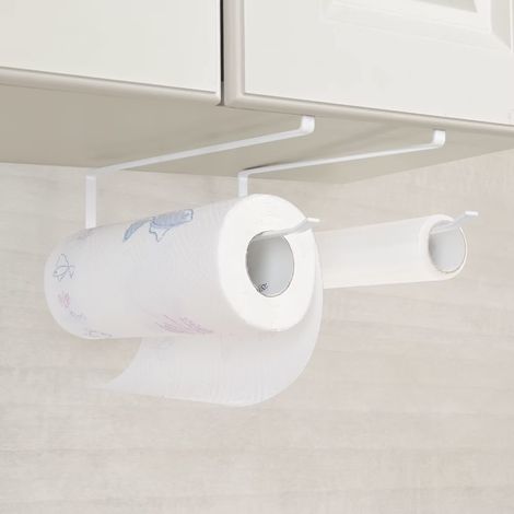 Porte pleine couleur expresso, 2 supports pour rouleau de papier sans perçage, porte pour rouleau de papier sans perçage de 27 cm, verticale ou horizontale, pour cuisine, salle de bain, signalétique ( (1/5)
