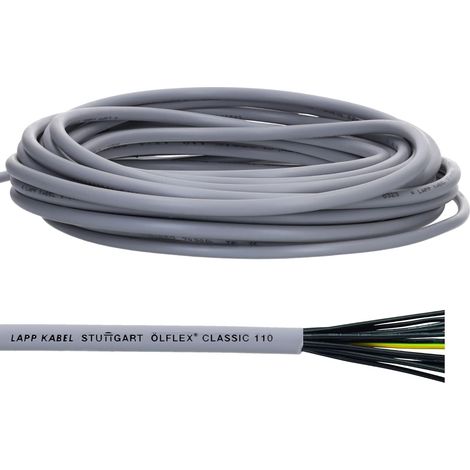 10 Meter Lapp 1119305 Ölflex Classic 110 PVC-Steuerleitung 5x1,5 mm² mit grün-gelben Schutzleiter 5G1,5 mm² I Steuerkabel 5 adrig I Kabel 5 adrig