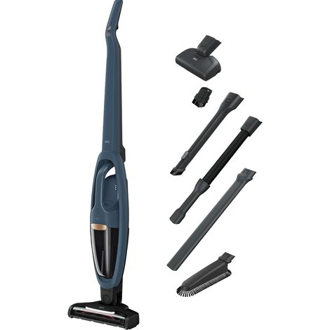 Aspirateur balai sans fil, QX7-1-I360, moteur puissant, parfait pour les poils d'animaux, tous les types de sol, aspirateur à main intégré, accessoires inclus, aspirateur à main sans sac, bleu (1/5)