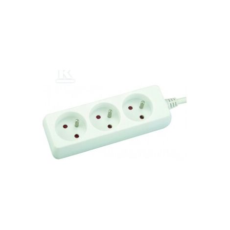 Prolunga a 3 vie, 3M IP20, bianca