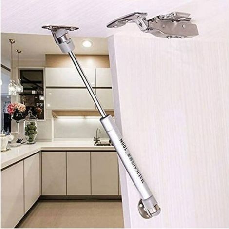 Vérins à gaz pour meuble, lot de 4, force 100 N, longueur 270 mm, alliage zinc et ABS, installation facile pour portes d’armoire (1/5)