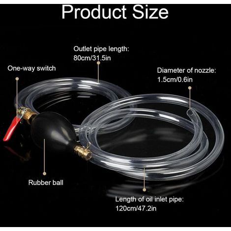 Pompe de Transfert Liquide l'eau ,Pompe Manuelle Siphon avec Le Tuyau Transfert Carburant Voiture portative pour solvant d'essence d'aqueduc Liquide Carburant Diesel d'essence(2M) (1/3)
