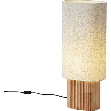 QAZQA Lampada da terra Japandi in legno con paralume in lino 70