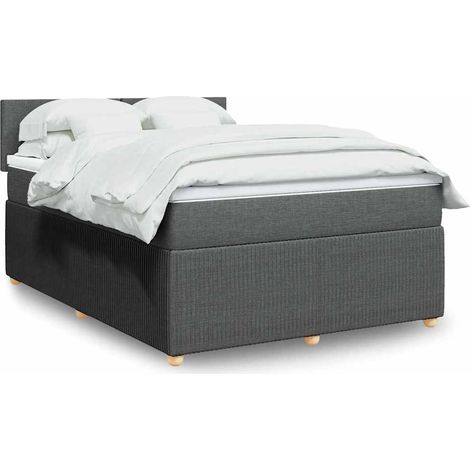 Boxspringbett mit Matratze Dunkelgrau 160x200 cm Stoff