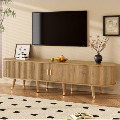 Mobile TV 175x38x45 cm effetto legno in MDF - ante scorrevoli e vano contenitore (1/5)