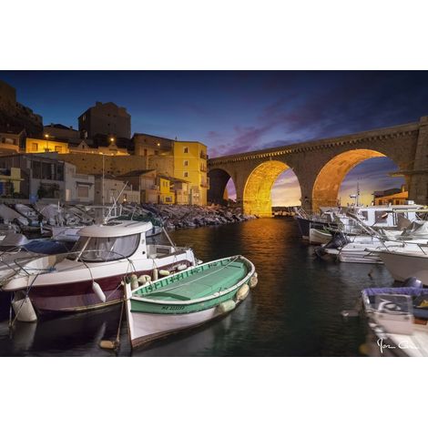 Tableau sur toile vallon des Auffes 30x45 cm - Impression sur Toile Murale Décorative - Image imprimée en HD sur Toile - Toile sur Châssis en Bois FSC - Fabriqué en France (1/5)