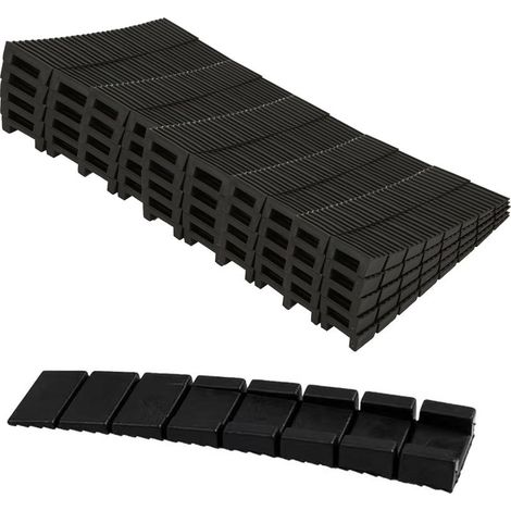 Cale Meuble Plastique - 50 pièces, Cale Meuble Nivellement Noir - Pour Appareil/Armoire/Établissement (1/5)