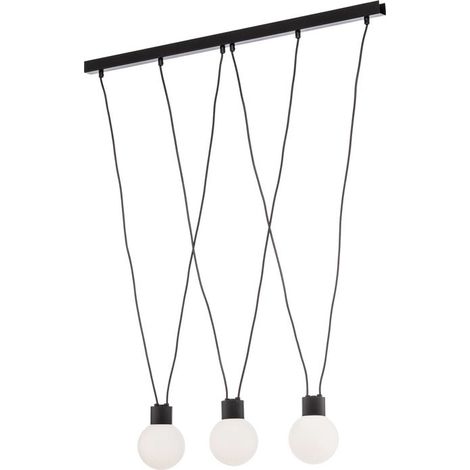 [GEBRAUCHT] B-Ware Hängeleuchte Capri Pendelleuchte schwarz Glas Metall 3-flammig dimmbar G9 LED (1/2)