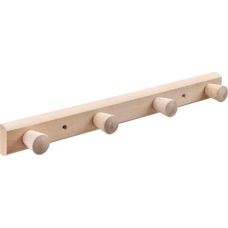 Holzleiste 4 Haken 500mm Buche natur