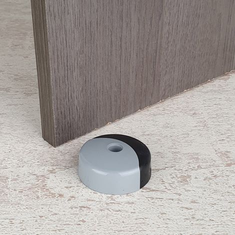 Ouvre&Déco – Butée de porte sol DUO, Caoutchouc bicolore gris-noir