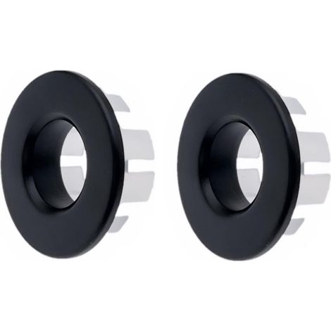 Lntyq 2X Anneau de trop-Plein en cuivre plaqué Noir Mat pour évier de Salle de Bain, trop-Plein pour évier de Cuisine et Salle de Bain