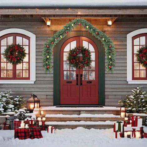 vidaXL Guirnalda de Navidad decorada con bolas y luces LED 5 m (1/5)