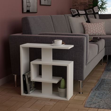 Decortie Saly Moderner Beistelltisch Weiß Mehrzweck mit Kreativität H 57cm 3 Etagen (1/3)