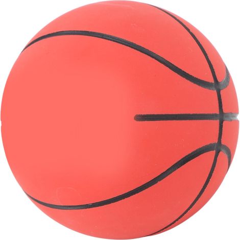 Balle de basket-ball anti-stress en caoutchouc haute élasticité, portable et décorative pour votre animal de compagnie (rouge). (1/5)