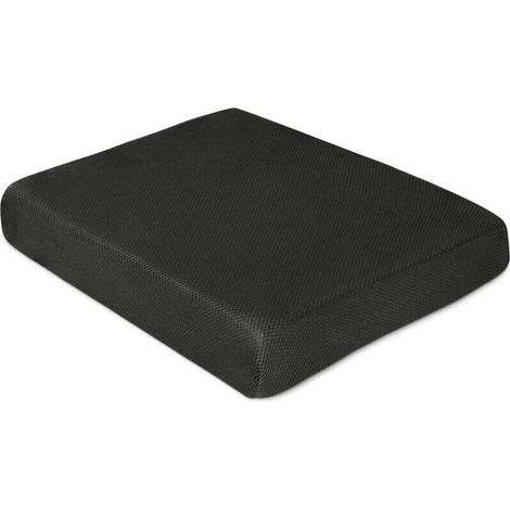 Coussin Siege - Mousse Memoire Forme - Bureau Voiture Fauteuil - 45 x 38 x 8 cm - Noir - 1 Piece (1/4)