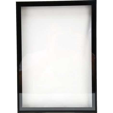 Cadre photo plastique noir démontable avec support pour fleurs séchées et coquillages, décoration murale facile. (1/5)