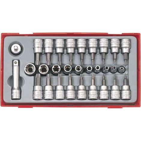 Juego de vasos TX, TPX y TX-E 1/4" y 3/8" de 30 piezas TENGTOOLS TTTX30