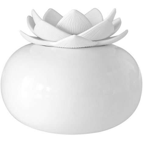 Ätherische Öle aus Keramik, kleine persönliche Luftbefeuchter fürs Büro, niedlicher Lotus USB-Ultraschall-Luftbefeuchter mit Kaltnebel, 7 LED-Farben, automatische Abschaltung (weiß) (1/5)
