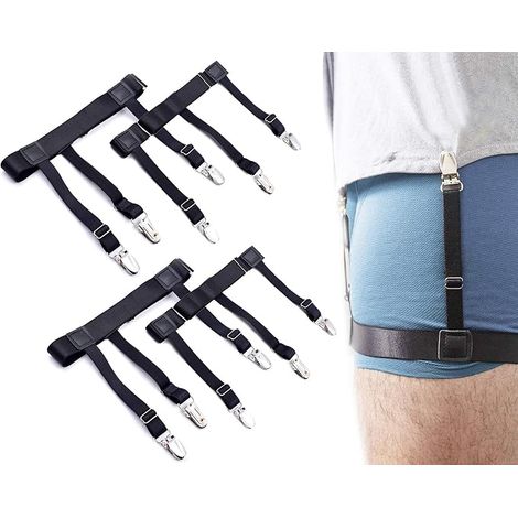 Cintres pour chemises homme, 2 paires (4 pièces) - Attache les chemises aux pantalons, noir[NX] (1/5)