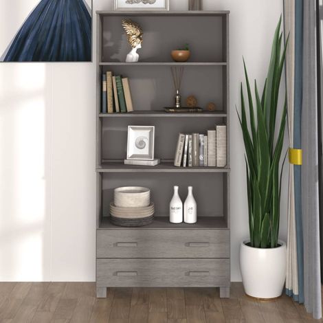 vidaXL Credenza HAMAR in Legno Massello di Pino Grigio Chiaro (1/5)