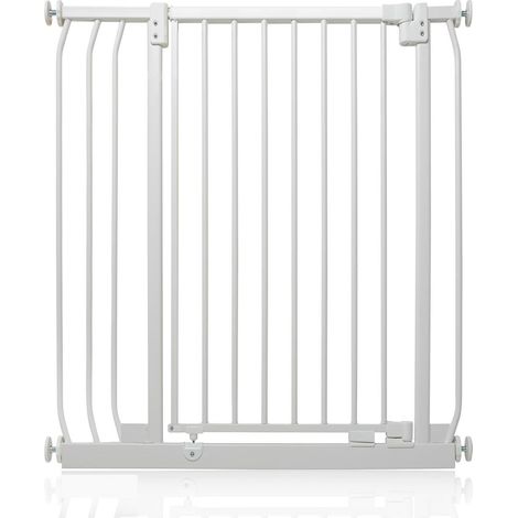 Safetots Barrière De Sécurité Extra Haute Elite, 80cm - 89cm, Hauteur Extra Haute De 96.8cm, Couleur Blanc Mat