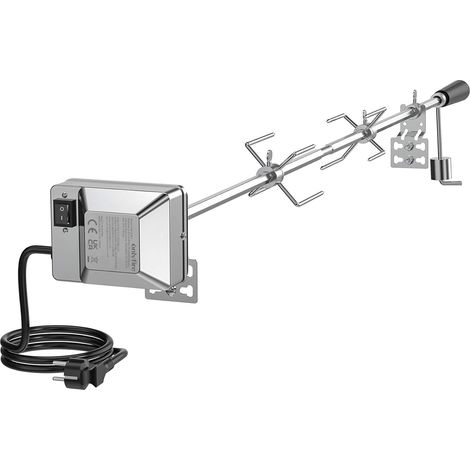 Universel Grille de Remplacement kit de rôtisserie tournebroche 114cm 12x12mm Hexagone tournebroche Moteur électrique (ne Convient Pas aux Weber Barbecue au gaz) (1/5)
