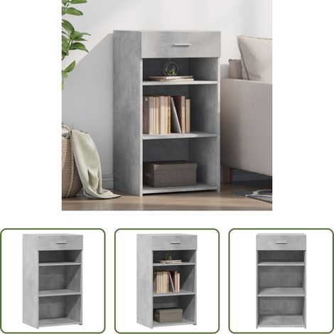vidaXL Betonfarbe - Sideboard Betongrau 50x42,5x93 cm Holzwerkstoff (1/5)