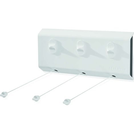 Leifheit 83107 Rollfix 150 Triple Longline Stendibiancheria a Parete 3 Fili 15 m uso Interno ed Esterno colore Bianco (1/4)