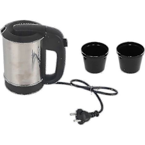 Mini bollitore elettrico da 0,5 l in acciaio inox con spegnimento automatico, portatile, ideale per viaggi, misura EU 22