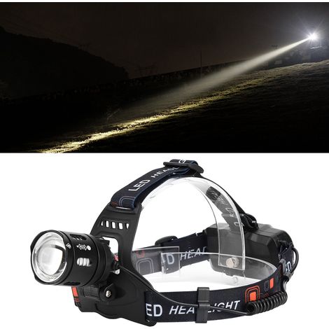 P50 LED-Stirnlampe, wasserdicht, 3500 lm, 3 Leuchtmodi, USB-Ladefunktion, schwarz (1/5)