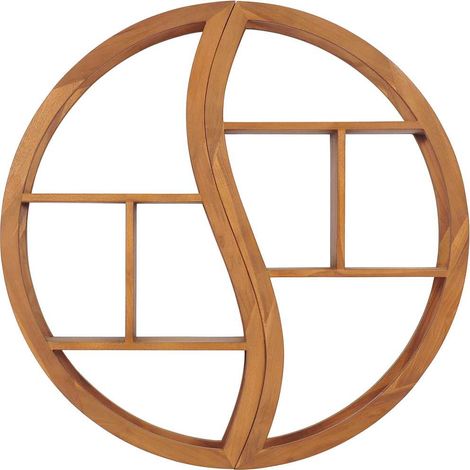 Étagère de rangement murale - Bibliothèque Yin Yang 100x20x100 cm Bois de teck massif (1/5)