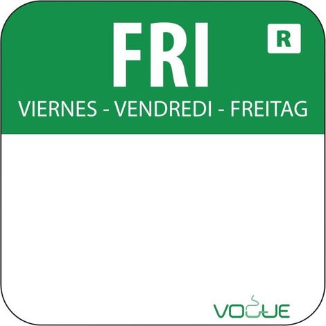 Etiquettes alimentaires code couleur vert vendredi 24mm - Lot de 1000