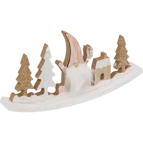 Gnomo a dondolo in legno l20cm - Atmosphera créateur d'intérieur
