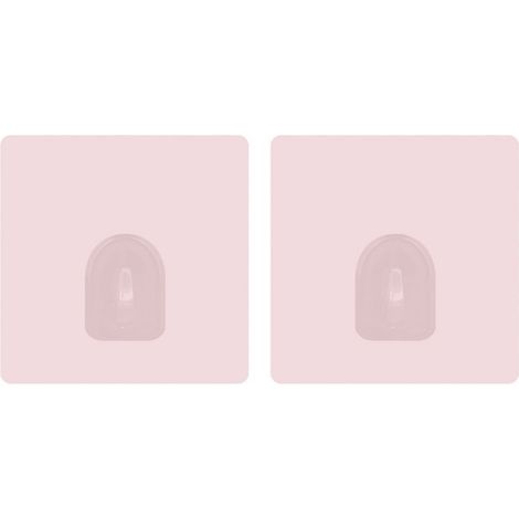 Lot de 2 crochets adhésifs muraux repositionnables Rose Pastel MSV