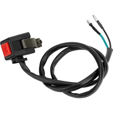 Compatible avec les interrupteurs à bouton-poussoir de klaxon de 22 mm (7/8 pouce), les boutons universels de guidon de moto, avec câble (1/4)