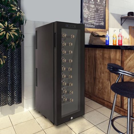 Cave à Vin, 76 L, Réfrigérateur à Vin en Verre, Cave a Vin autonome, Cave a Vin Vieillissement, Bar Intérieur/Extérieur, Frigo Vin, 12-18°C, 30 Bouteilles (1/5)
