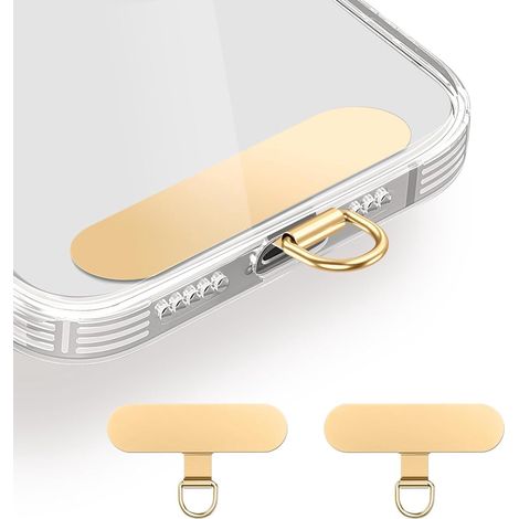 Support Téléphone - Clip De Fixation Métallique - Pour Cordon Anti-chute - Compatible Charge Sans Fil - Lot De 2 (1/5)