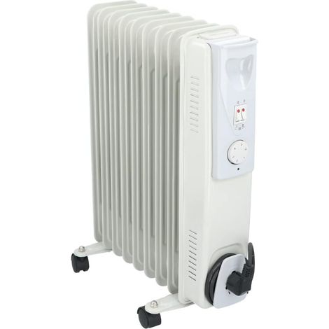 1 - Radiateur Bain D'Huile - Chauffage Électrique - Thermostat Réglable Et Protection Surchauffe - Pour Salon Chambre Bureau - Blanc - 2000W (1/5)