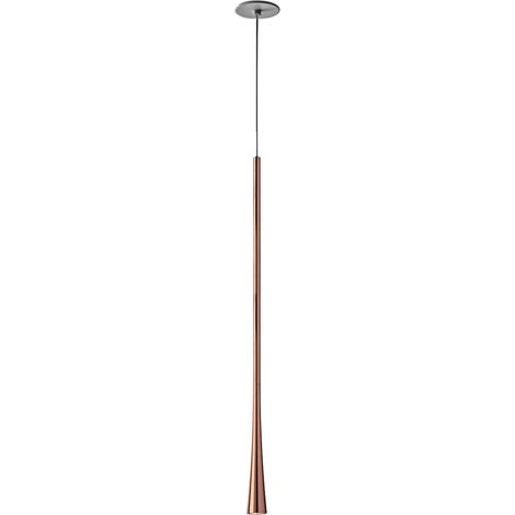 Dafne S/G Lampada a Sospensione Singola LED 7W 3000K CRI90 in Alluminio - Rame con Rosone Nero - Gealuce (1/3)
