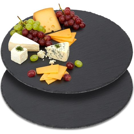 Plateau de service rond en ardoise 30 cm 2 pièces. (1/5)