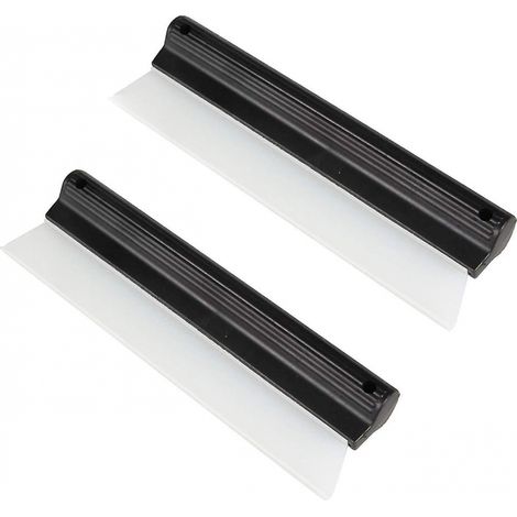 Lot de 2 raclettes de nettoyage de 25 cm (10 pouces) en silicone souple pour douche, cuisine, fenêtres et vitres de voiture.