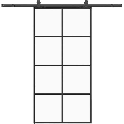 Maison Exclusive - Schiebetür mit Beschlag Schwarz 102,5x205 cm E