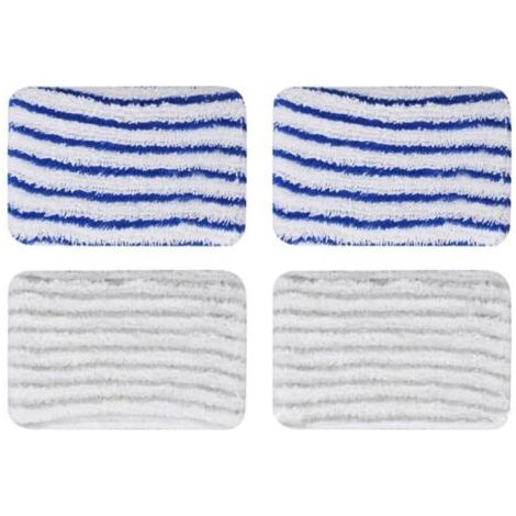Pair 4 Pièces Clean and Steam Lingette, Clean and Steam Accessoires, Serpillere Balai Vapeur pour Rowenta Clean & Steam ZR850002 ZR005801 ZR005804 (Gris et Bleu)