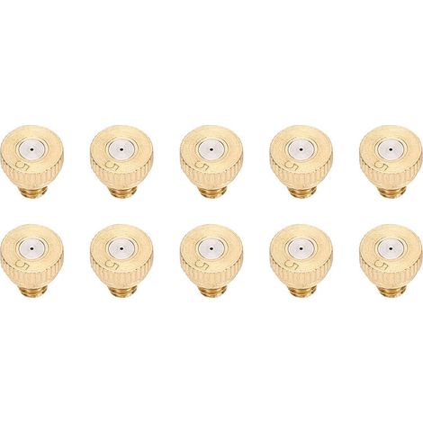10 pièces eau du robinet basse pression atomiseur pulvérisateur buse laiton eau brumisation saupoudrer 0.5mm